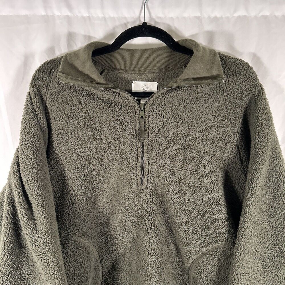 Offline Aerie Sweater Women's XS Green Fleece 1/4 Zip Pockets Polyester Pullover - Picture 2 of 9
